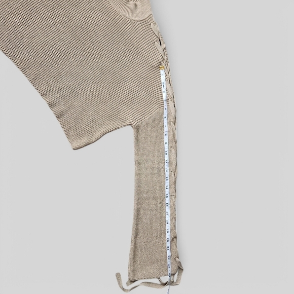 ARITZIA Wilfred Salome Knit Top Pullover Lace Up Sleeves Earth Fairy Goblincore - Picture 10 of 11